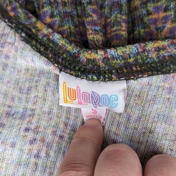 LuLaRoe Rainbow Patterned Sleeveless Duster Cardigan S GUC - Picture 2 of 7